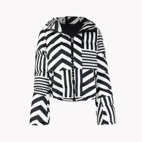 Pre Order:  Hooded B&W Stripes Jacket