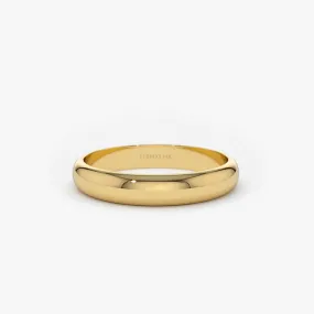 14k 3MM Classic Dome Unisex Wedding Ring