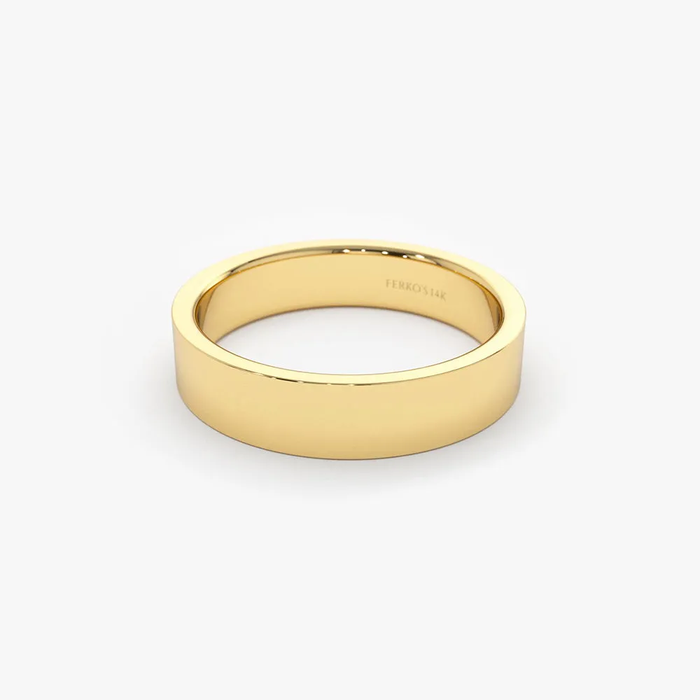 14K Flat 4MM Wedding Band