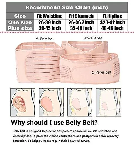 3 in 1 Postpartum Support Recovery Belly Wrap Waist/Pelvis Belt Body Shaper Postnatal Shapewear