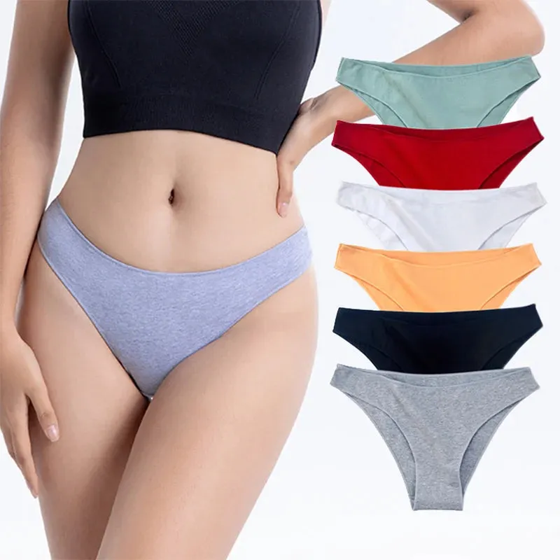 3PCS/Set Women Sexy Cotton Comfort Panties Low Waist Underwear Female Underpants Soft Girl Briefs Intimates