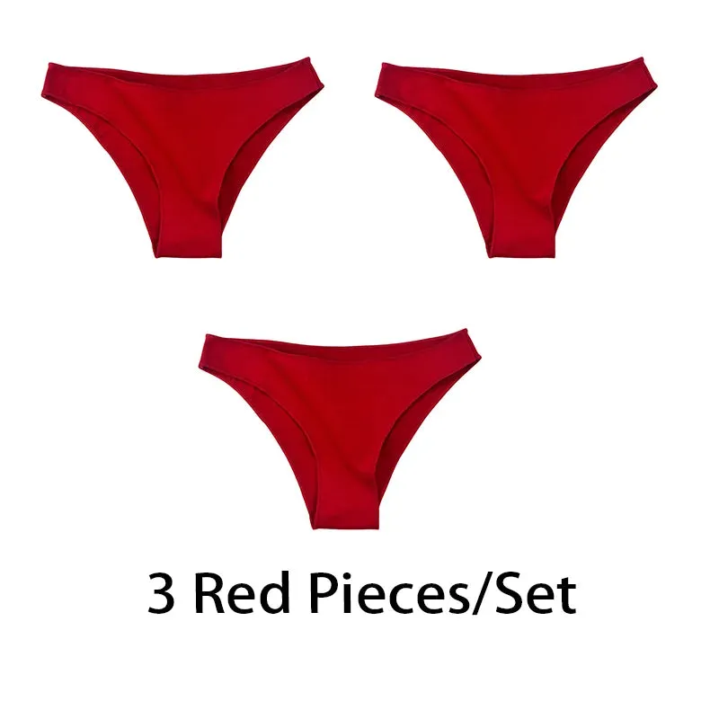 3PCS/Set Women Sexy Cotton Comfort Panties Low Waist Underwear Female Underpants Soft Girl Briefs Intimates