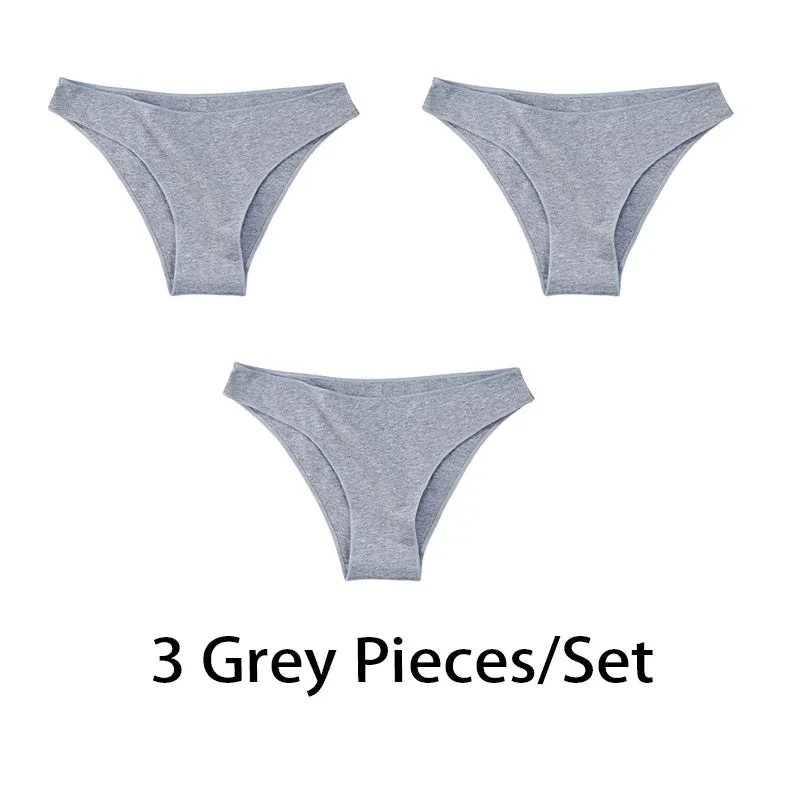 3PCS/Set Women Sexy Cotton Comfort Panties Low Waist Underwear Female Underpants Soft Girl Briefs Intimates