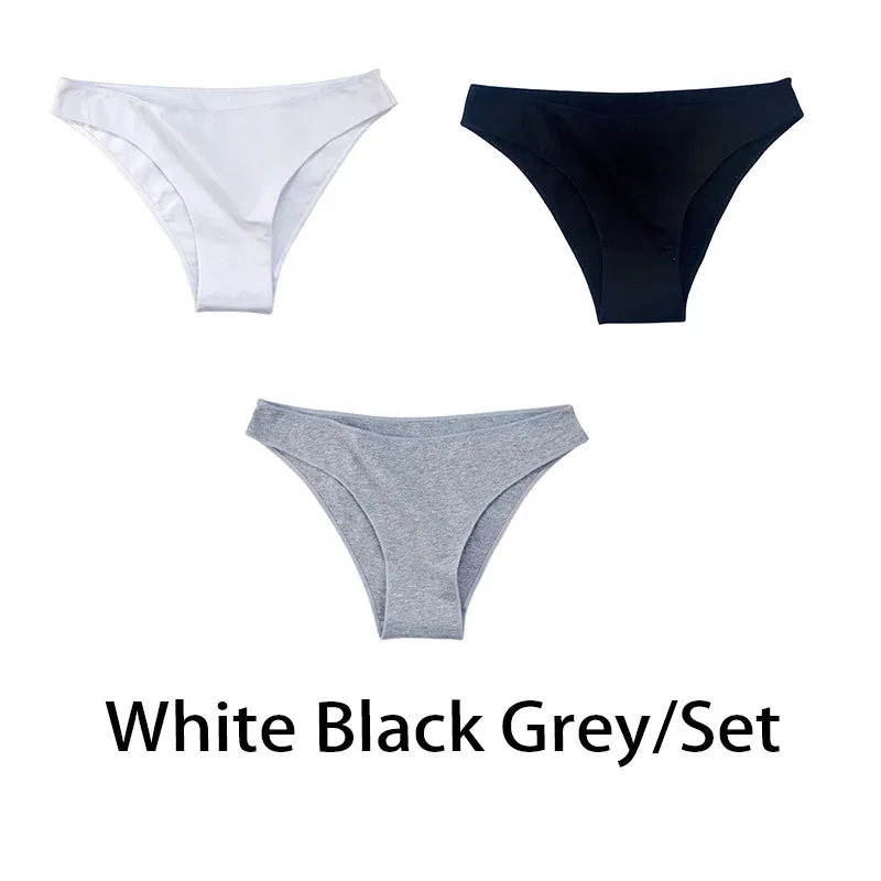 3PCS/Set Women Sexy Cotton Comfort Panties Low Waist Underwear Female Underpants Soft Girl Briefs Intimates