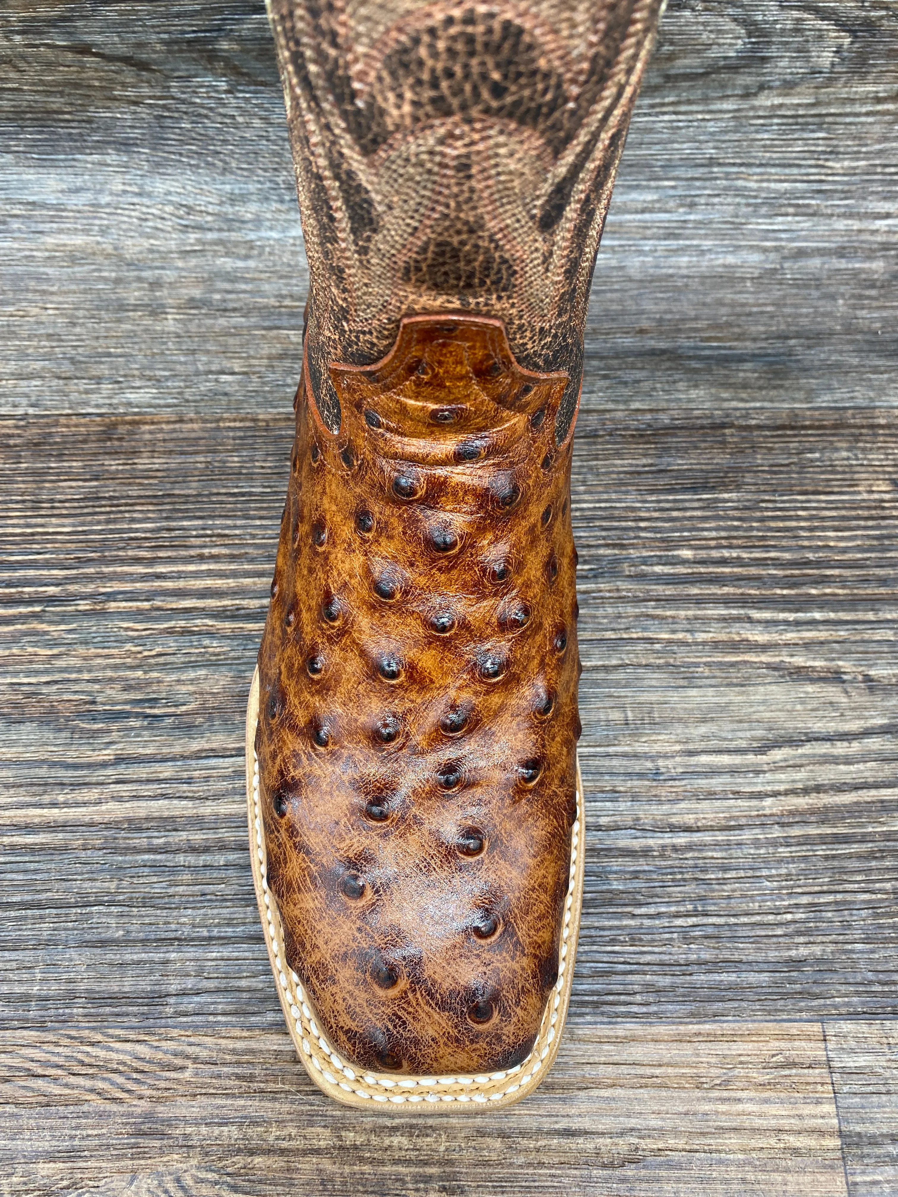 464q Women's Cognac Full Quill Print Square Toe Western Boot by Cowtown