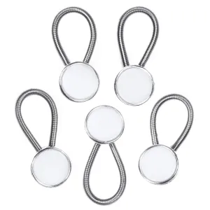 5-Pack White Collar Extenders - Elastic Extenders For Dress