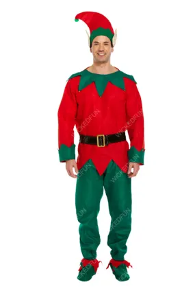 Adult Elf Men Costume - Classic Christmas Outfit