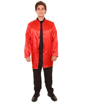 Adult Men's TV/Movie Chinese Traditional Martial Arts Red Kung Fu Uniform Costume | Flame-retardant Synthetic Fabric