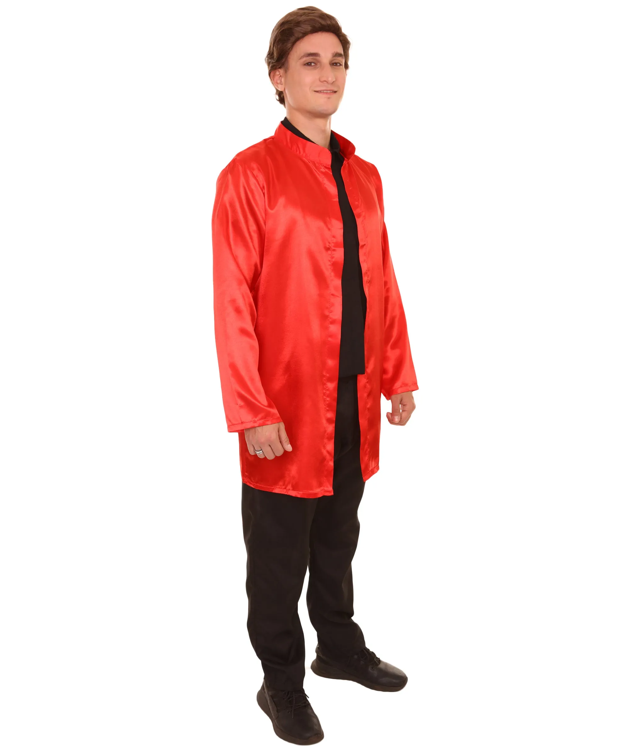 Adult Men's TV/Movie Chinese Traditional Martial Arts Red Kung Fu Uniform Costume | Flame-retardant Synthetic Fabric