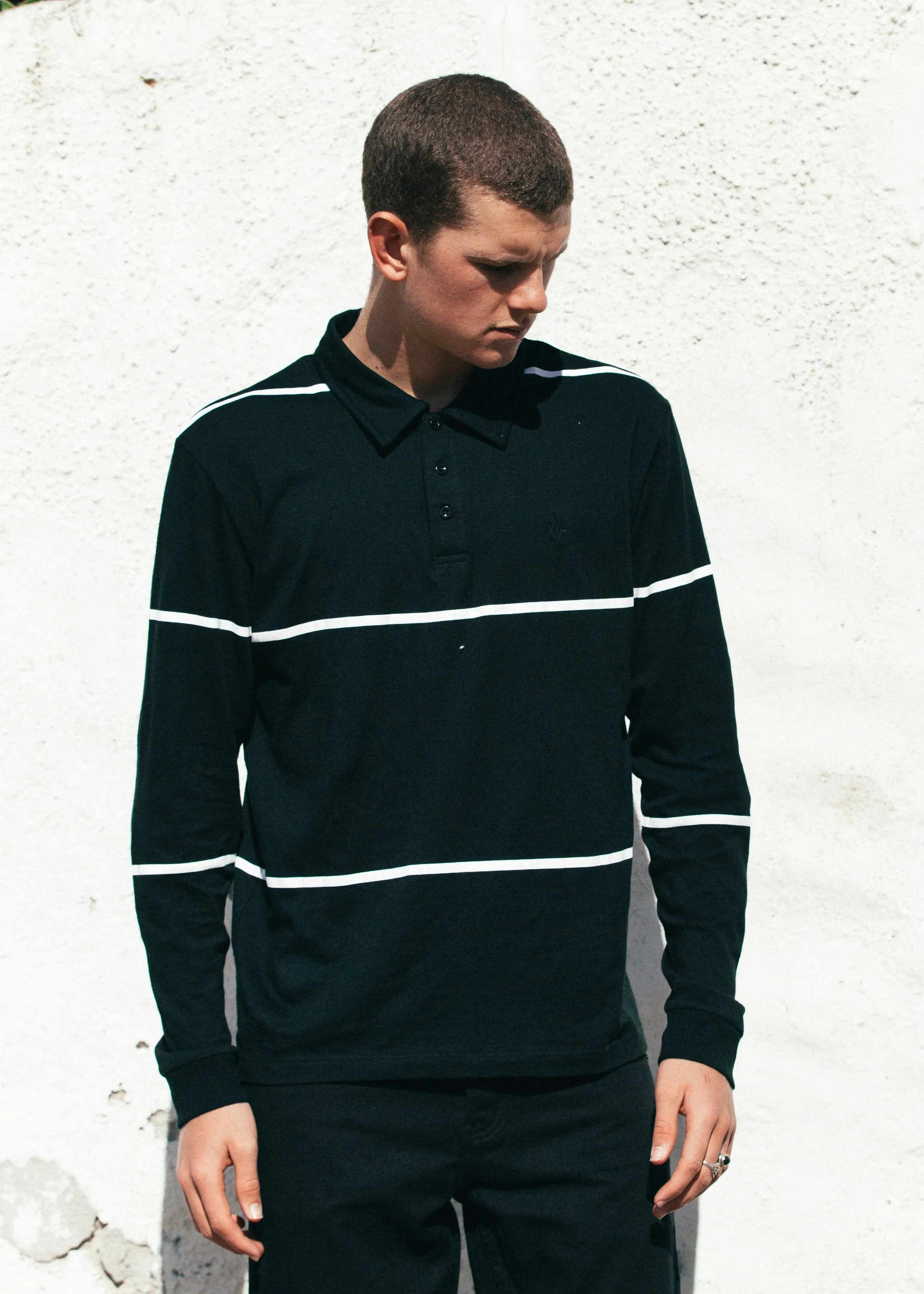 Afends Mens Humble - Long Sleeve Polo Tee