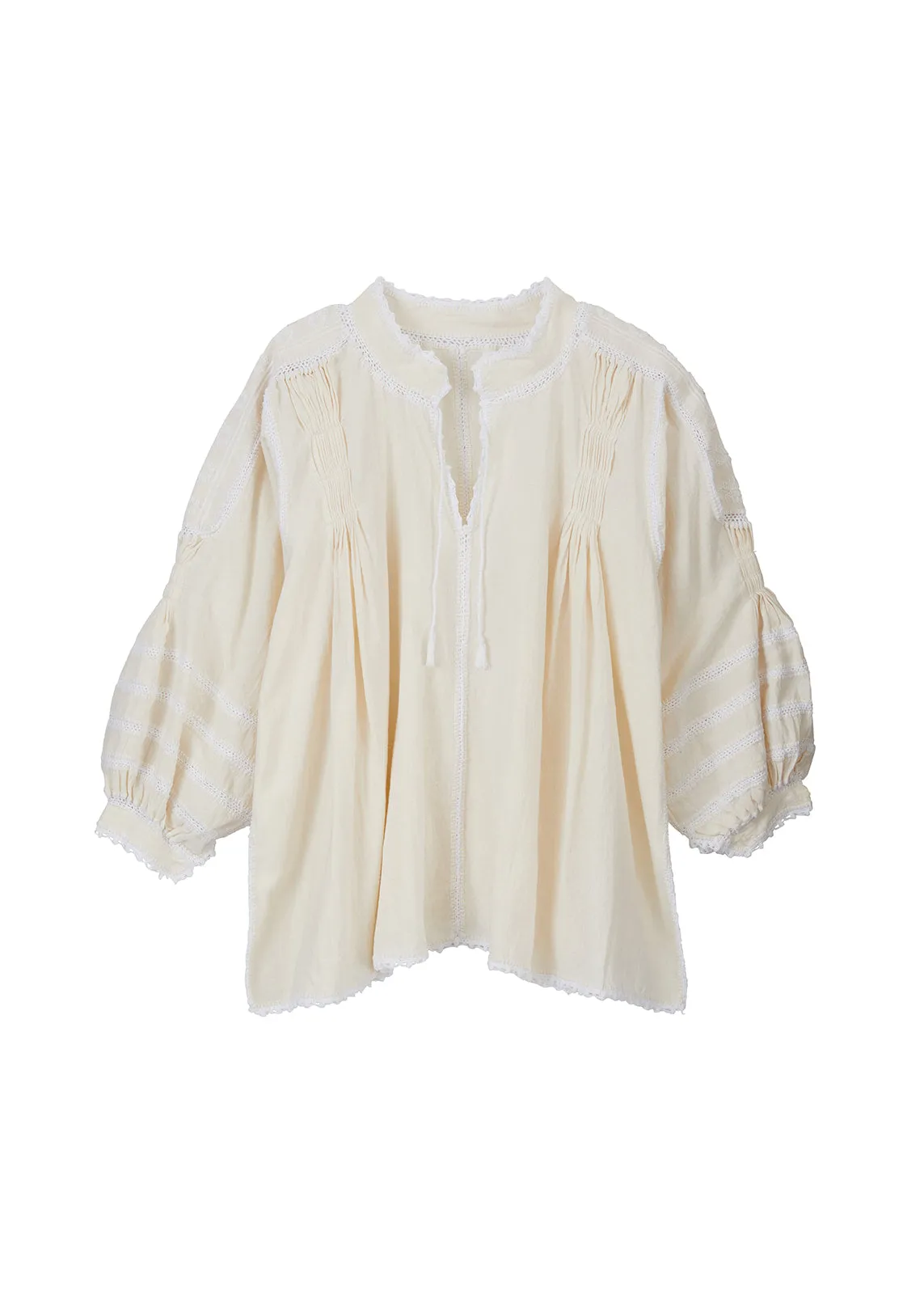 Amorcita Mexican Top - Ivory, White