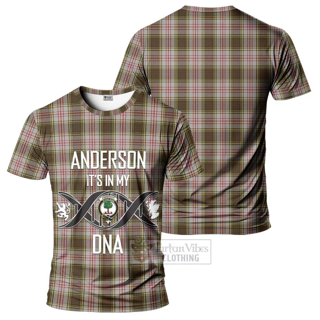 Anderson Dress Tartan T-Shirt with Family Crest DNA In Me Style