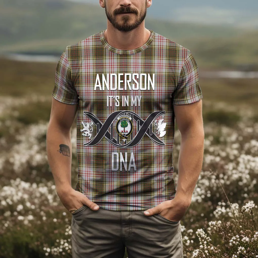 Anderson Dress Tartan T-Shirt with Family Crest DNA In Me Style