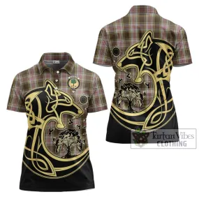 Anderson Dress Tartan Women's Polo Shirt with Family Crest Celtic Wolf Style