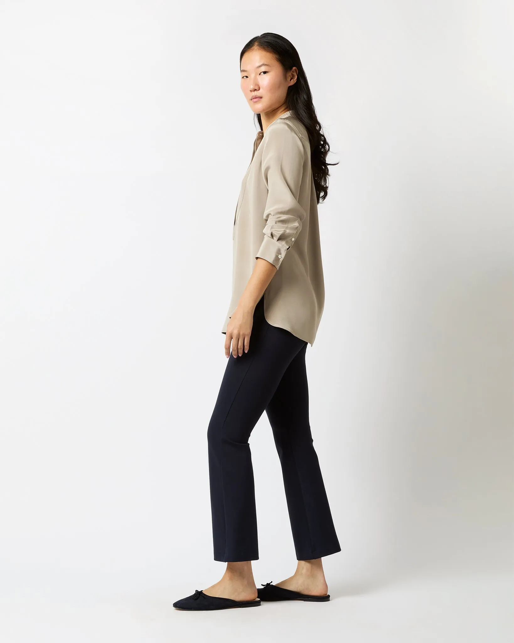 Anna Tunic in Birch Washed Silk Crepe de Chine