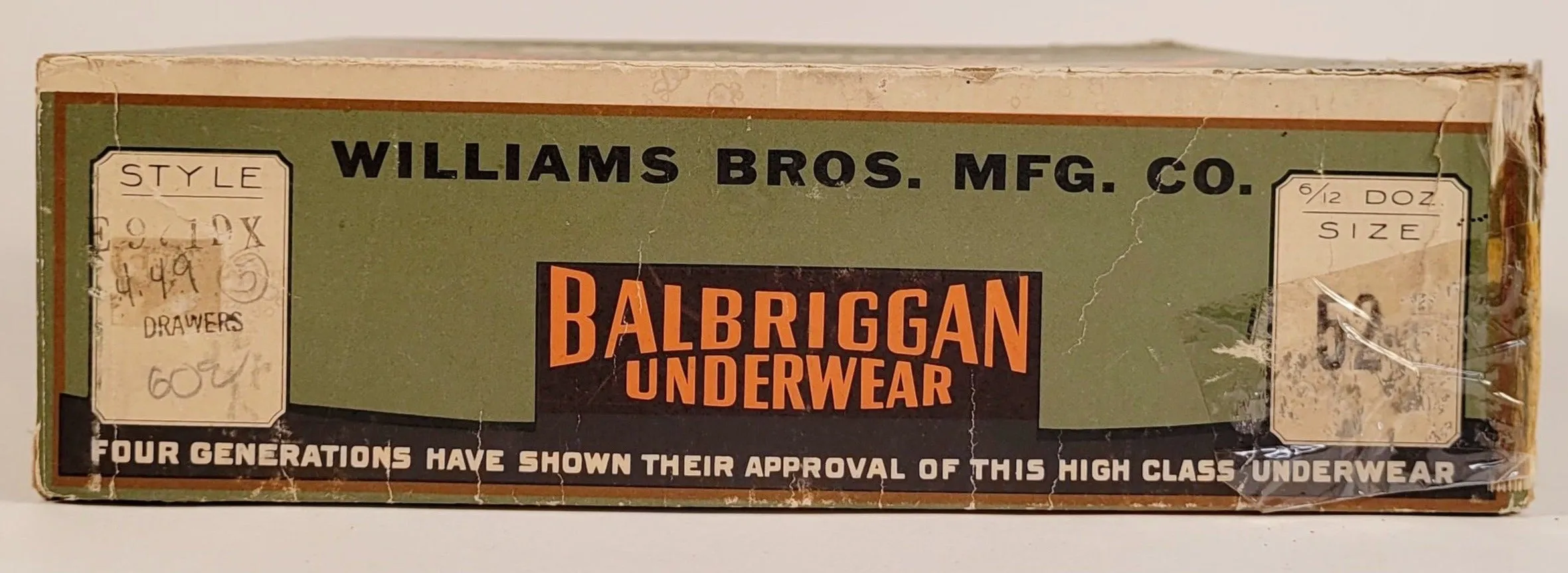 Antique 1930's BALBRIGGAN Underwear BOX ONLY, Williams Brothers