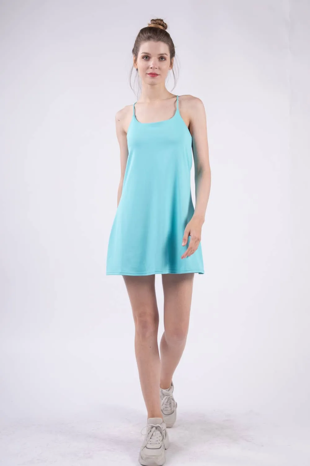 Aqua Sleeveless Active Tennis Dress