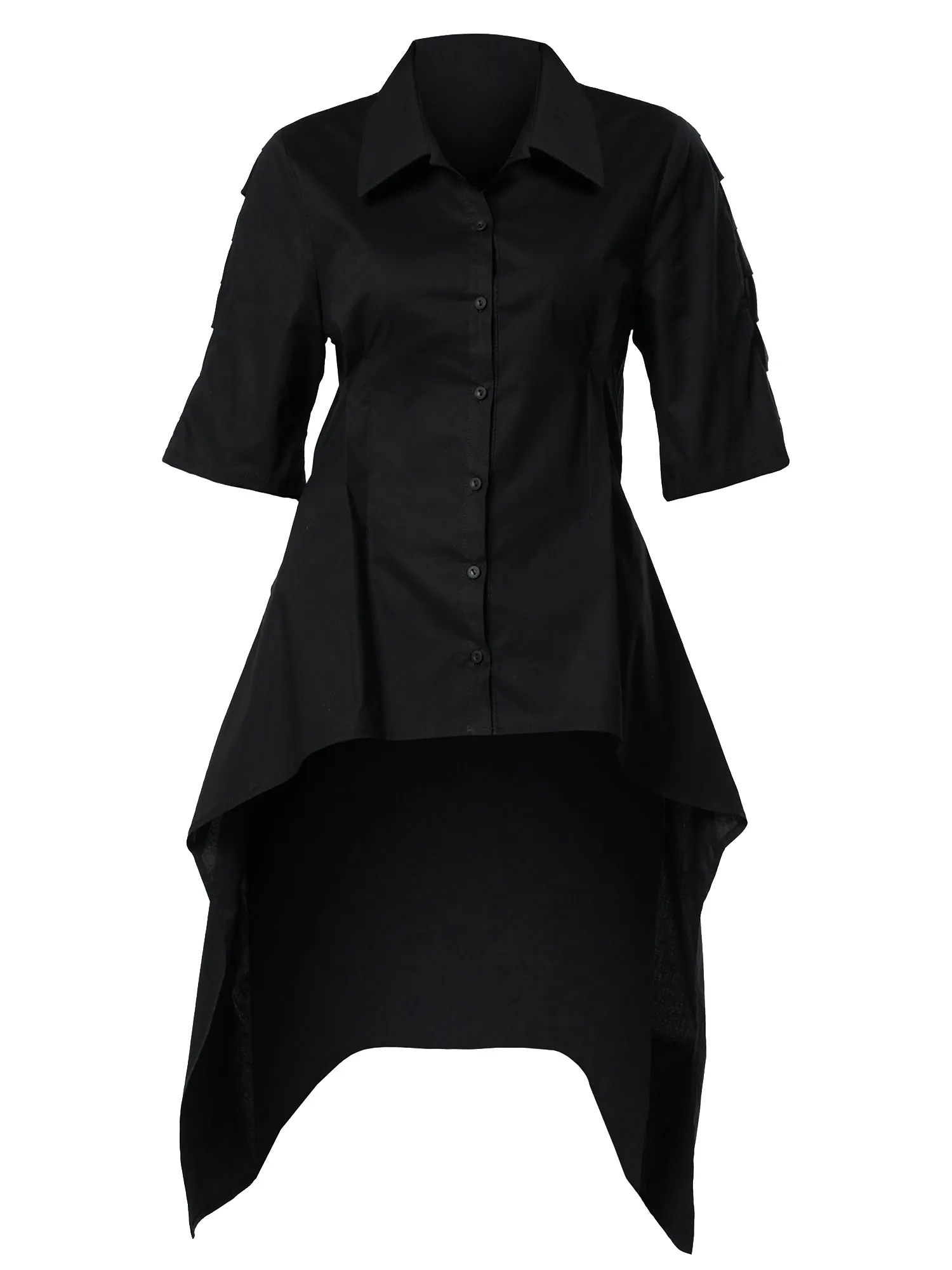 Asymmetric Shirt With Open Back In Black