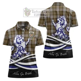 Baillie Dress Tartan Women's Polo Shirt with Alba Gu Brath Regal Lion Emblem