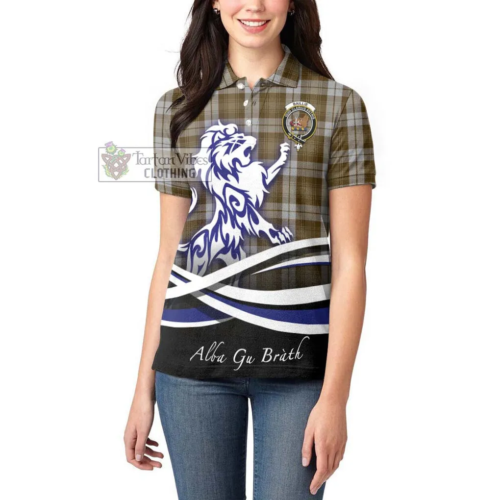 Baillie Dress Tartan Women's Polo Shirt with Alba Gu Brath Regal Lion Emblem