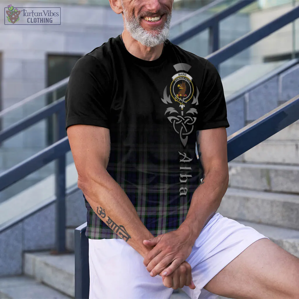 Baird Dress Tartan T-Shirt Featuring Alba Gu Brath Family Crest Celtic Inspired