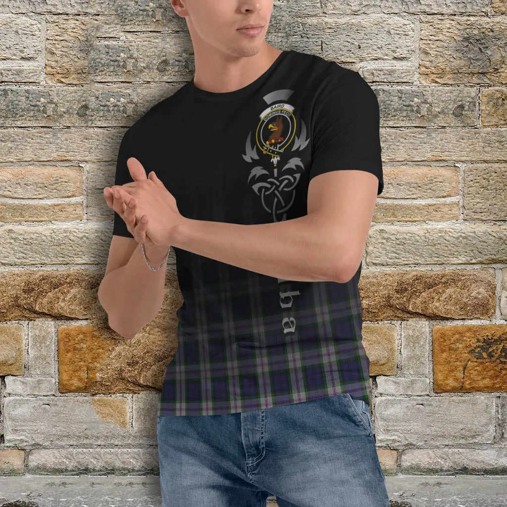 Baird Dress Tartan T-Shirt Featuring Alba Gu Brath Family Crest Celtic Inspired