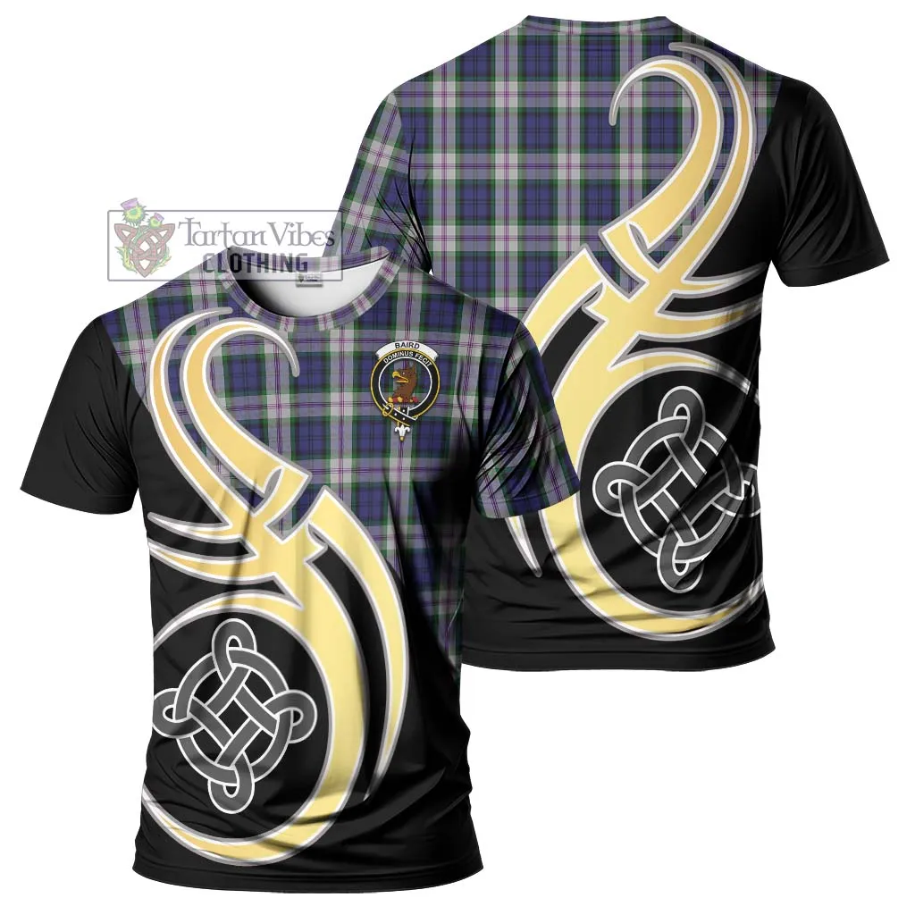 Baird Dress Tartan T-Shirt with Family Crest and Celtic Symbol Style