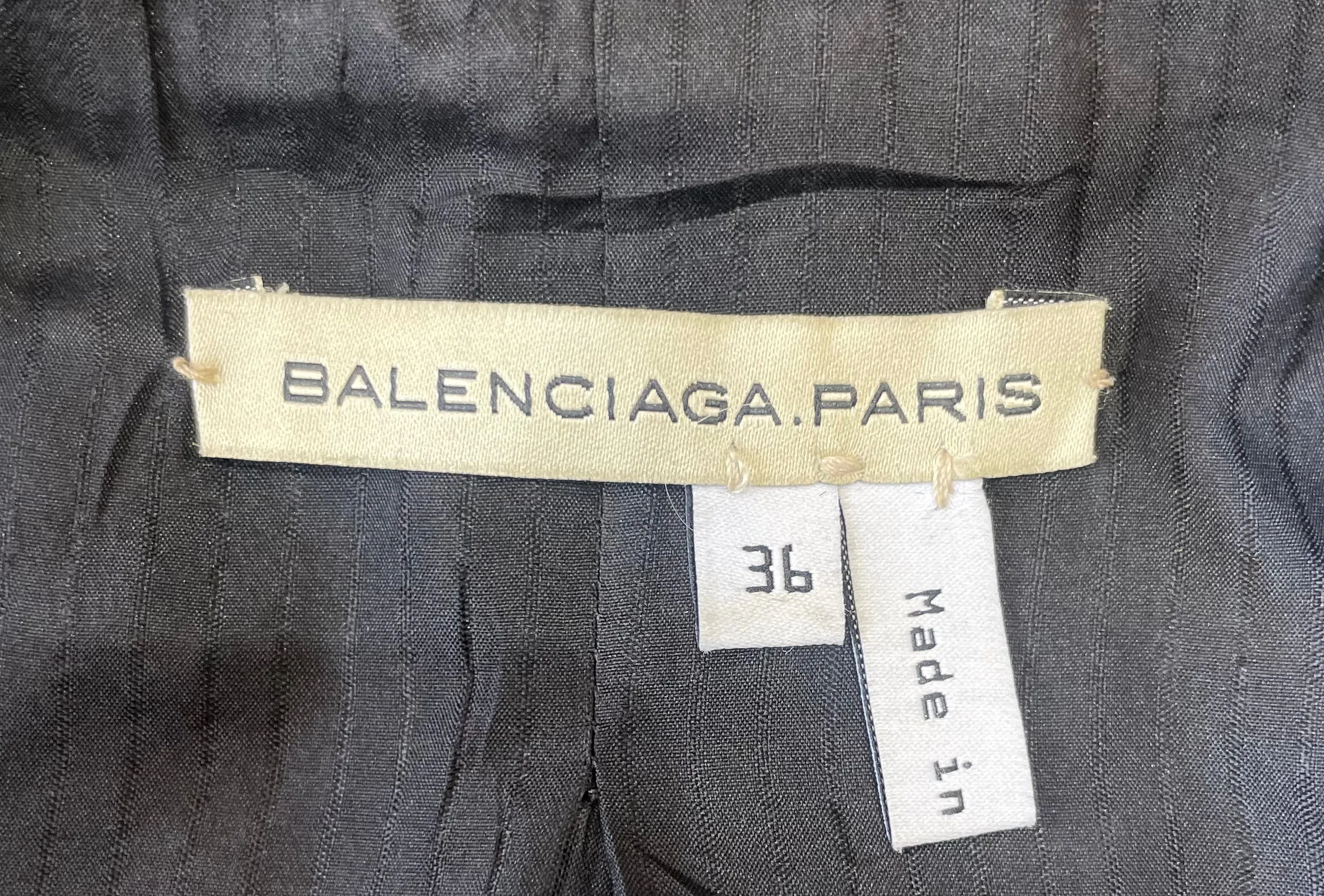 Balenciaga 2003 Tweed Tailored Cropped Blazer