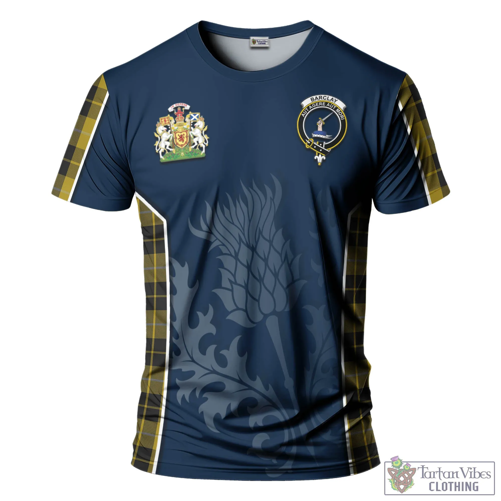 Barclay Dress Tartan T-Shirt with Family Crest and Scottish Thistle Vibes Sport Style