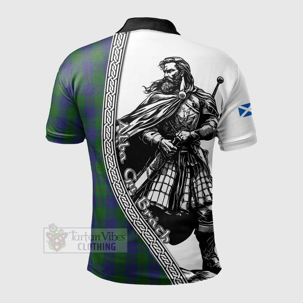 Barclay Tartan Clan Crest Polo Shirt with Highlander Warrior Celtic Style