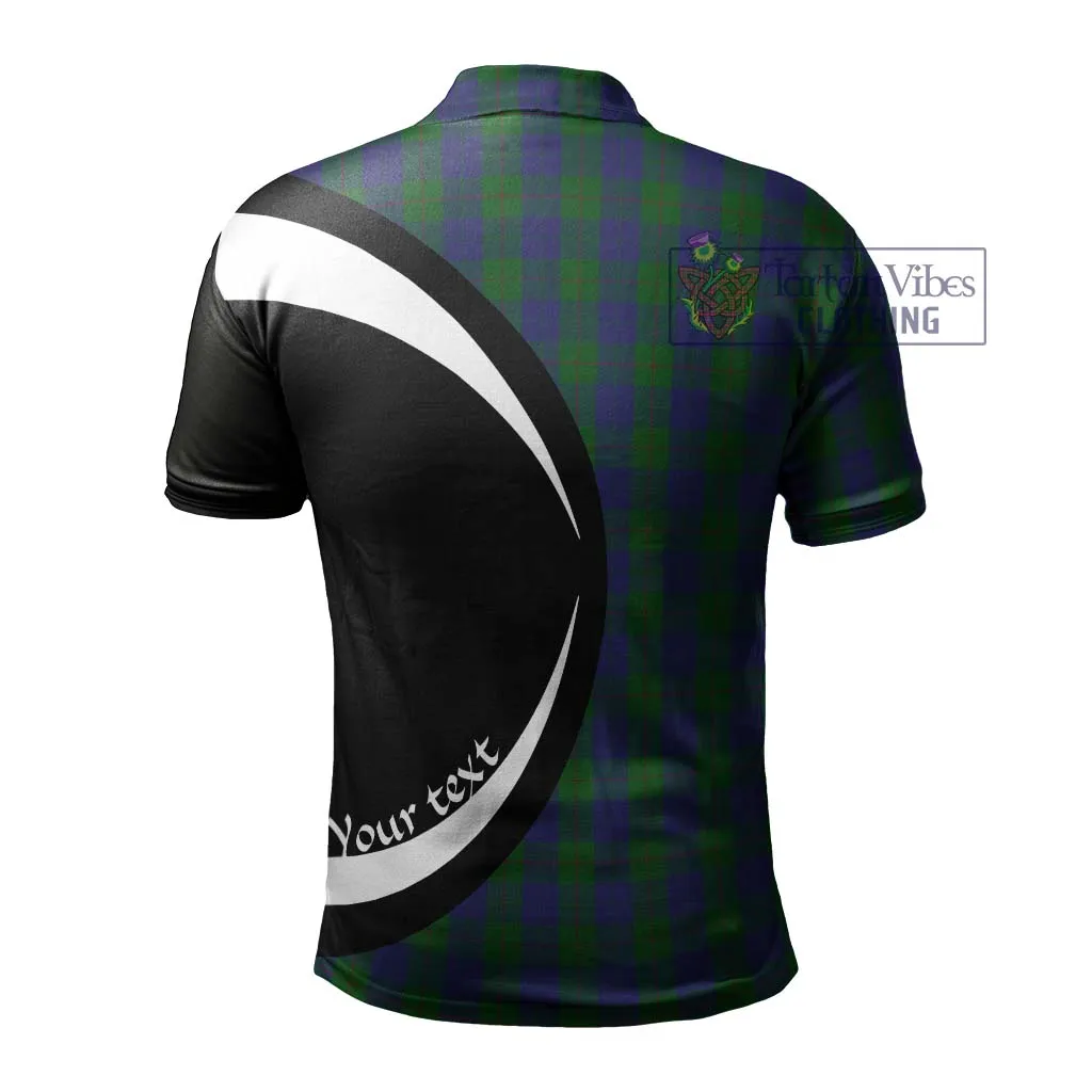 Barclay Tartan Men's Polo Shirt with Family Crest Circle Style