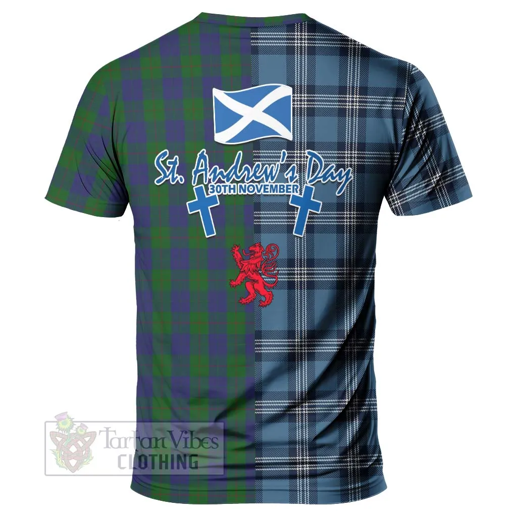 Barclay Tartan T-Shirt Happy St. Andrew's Day Half Tartan Style