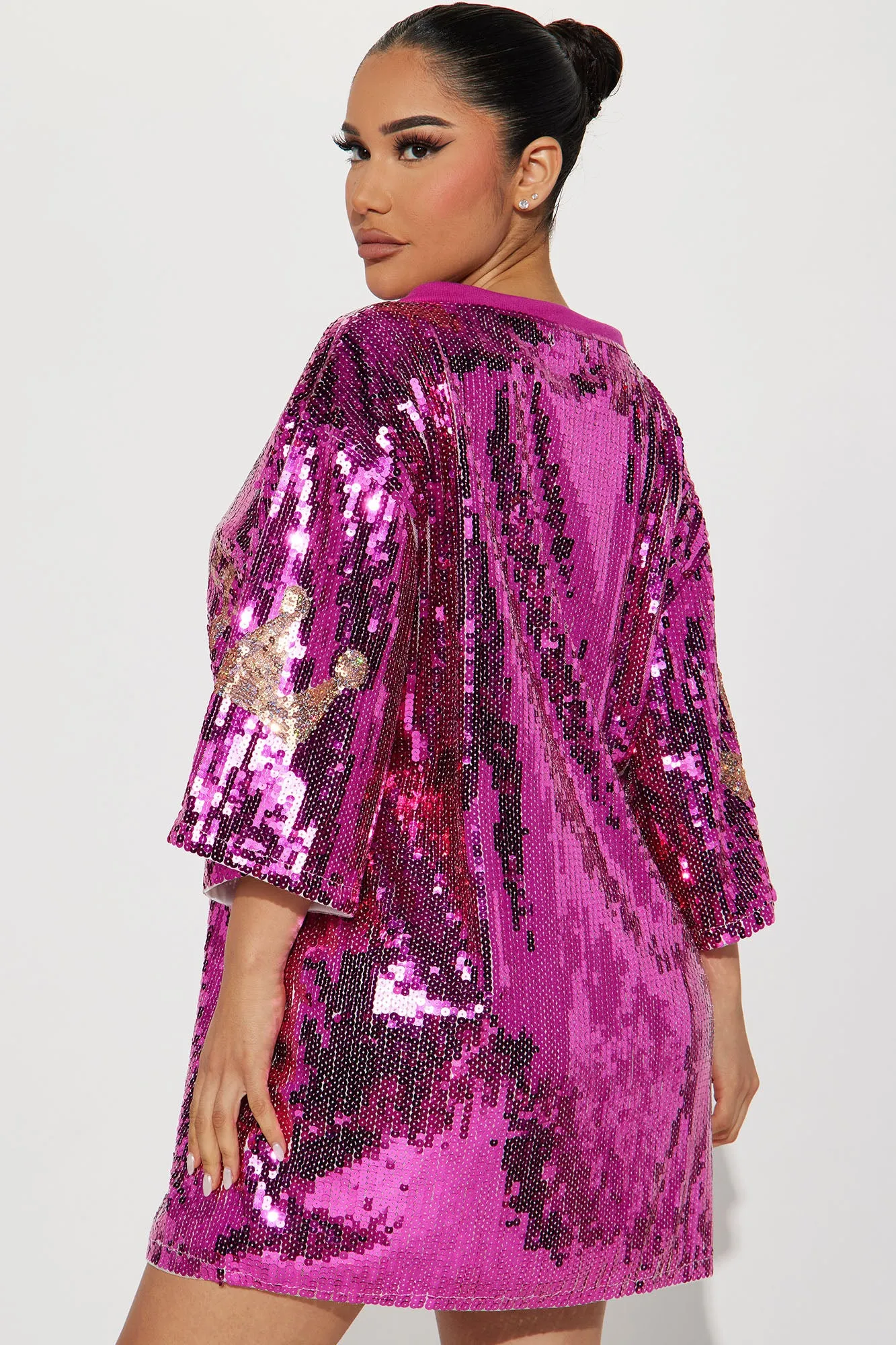 Birthday Queen Sequin Tunic - Hot Pink