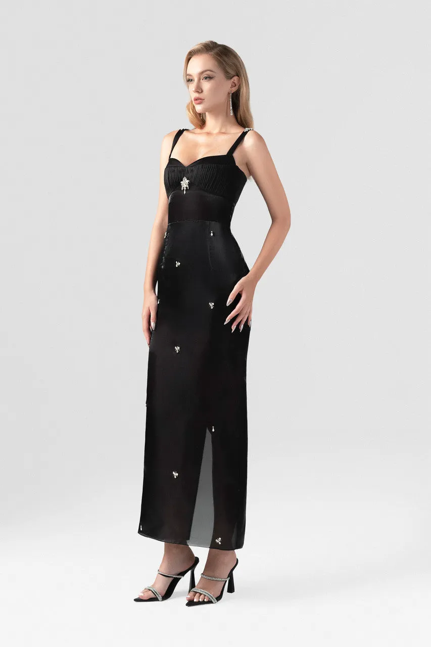 Black Orchid Appliqué Maxi Dress