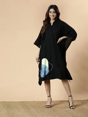 Black Rayon Shirt-Kaftan - Vibe