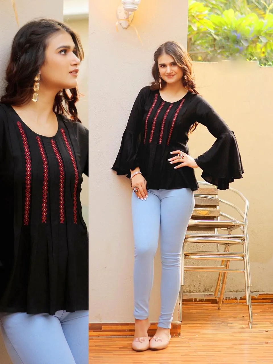 Black Tunic Top for Women