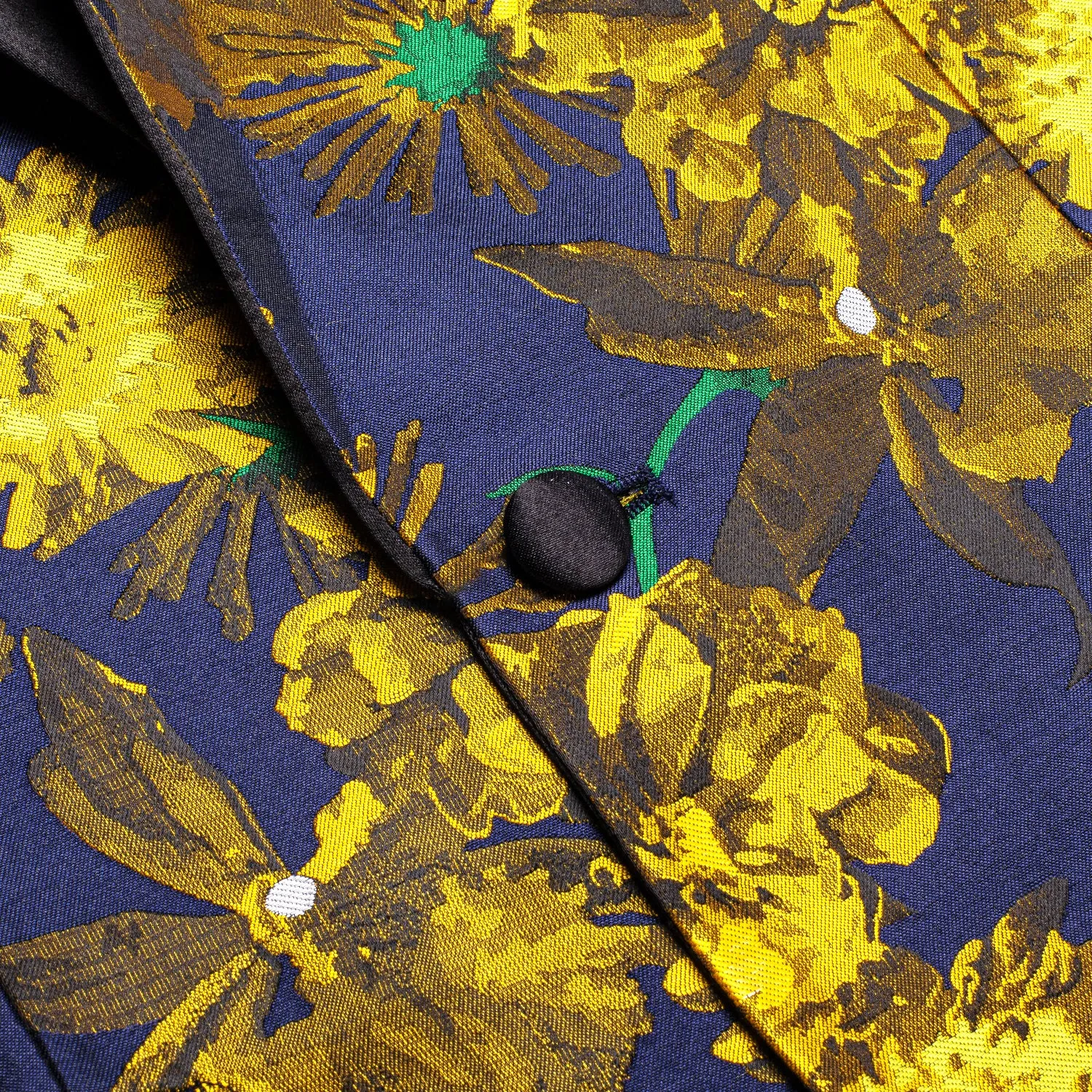 Blue Golden Embroidered Floral Men's Suit for Party