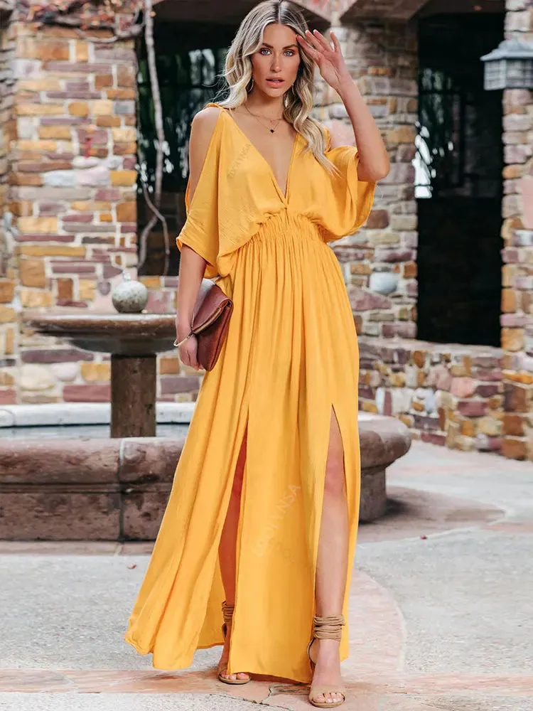 Boho Summer Chiffon V-Neck Tunic Dress