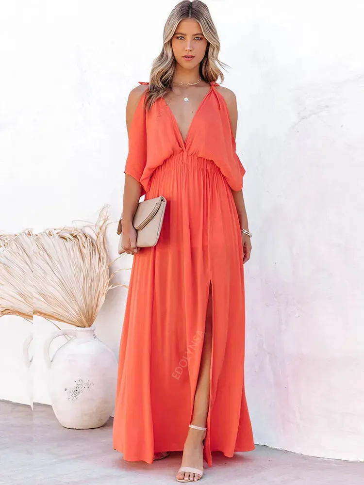 Boho Summer Chiffon V-Neck Tunic Dress