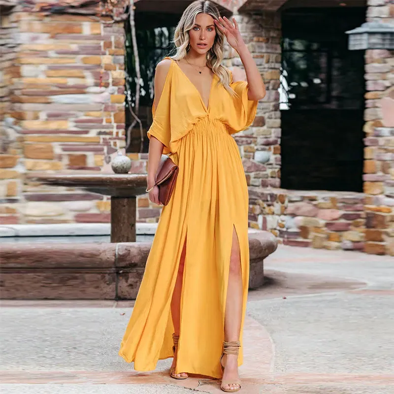 Boho Summer Chiffon V-Neck Tunic Dress