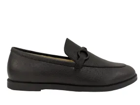 Boutaccelli  Black Grain Leather Slip On With Chain  Carter