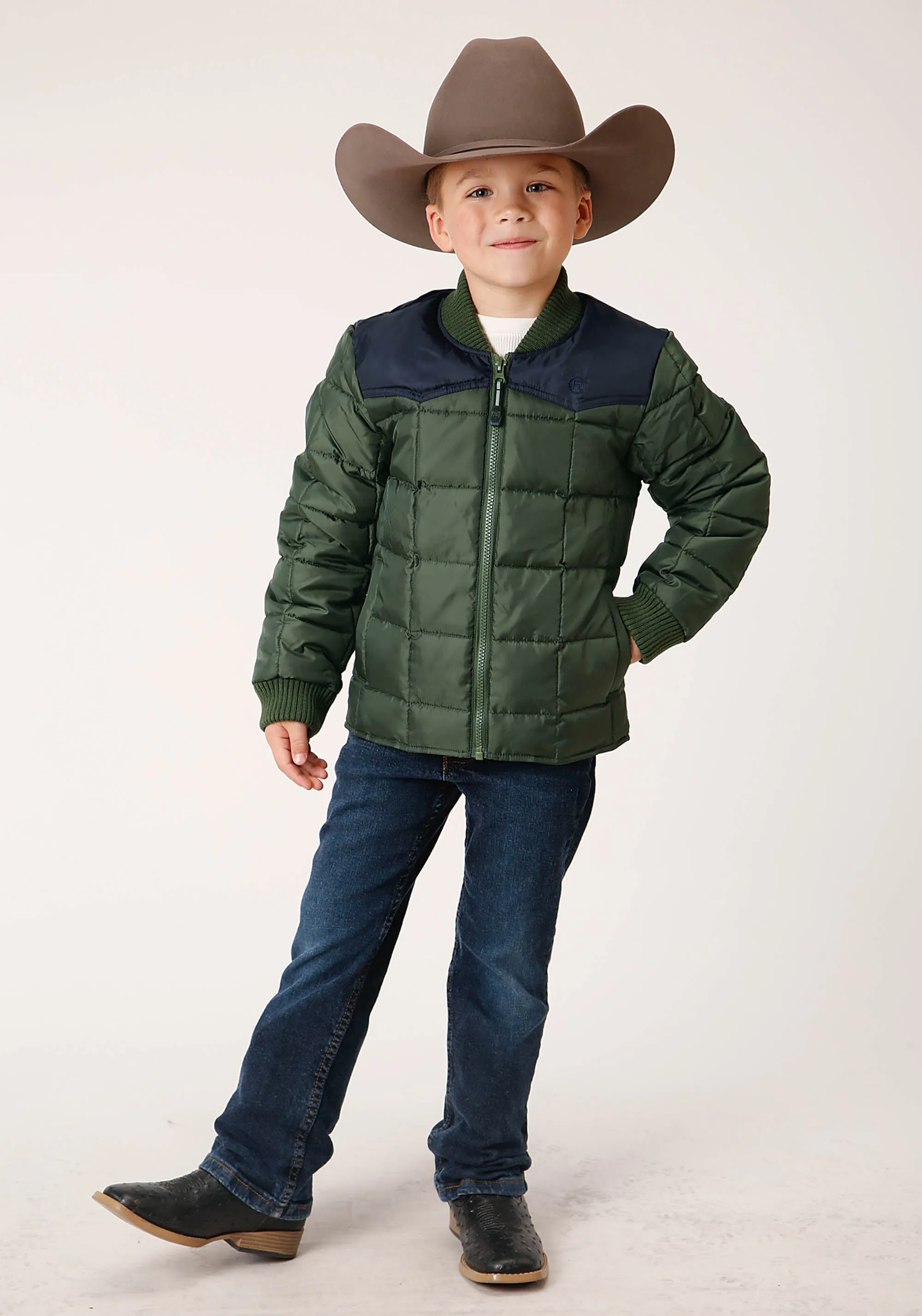 BOYS  QUILTED POLYFILLED JACKET POLY FILLED WESTERN JACKET