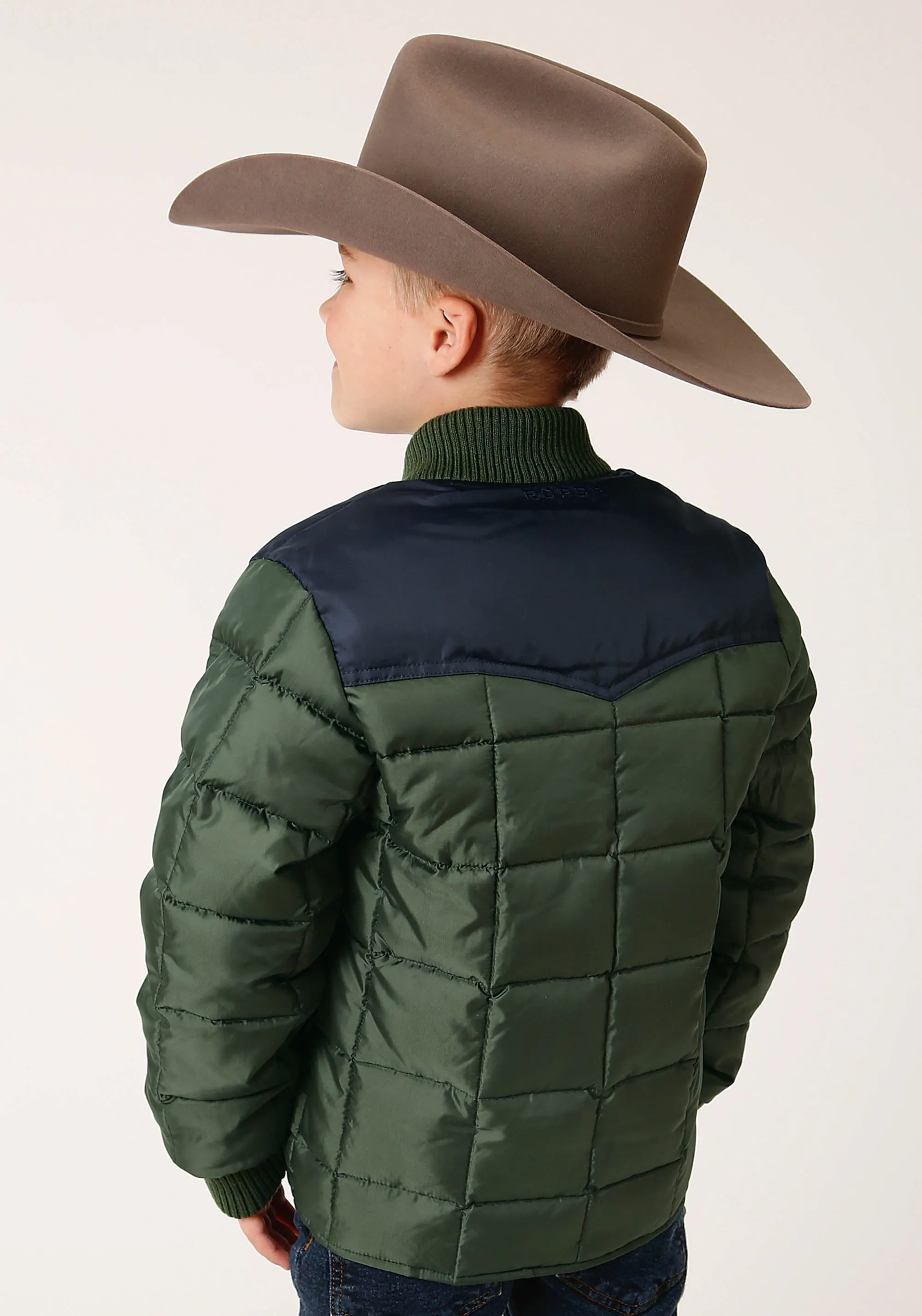 BOYS  QUILTED POLYFILLED JACKET POLY FILLED WESTERN JACKET