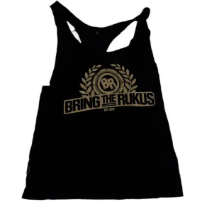 BR Established 2014 Black and Gold Womens Racer Vest