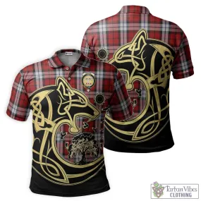 Brodie Dress Tartan Polo Shirt with Family Crest Celtic Wolf Style