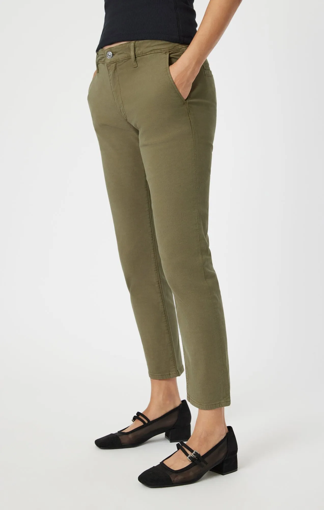 BROOKE SLIM CHINO IN GREEN LUXE TWILL