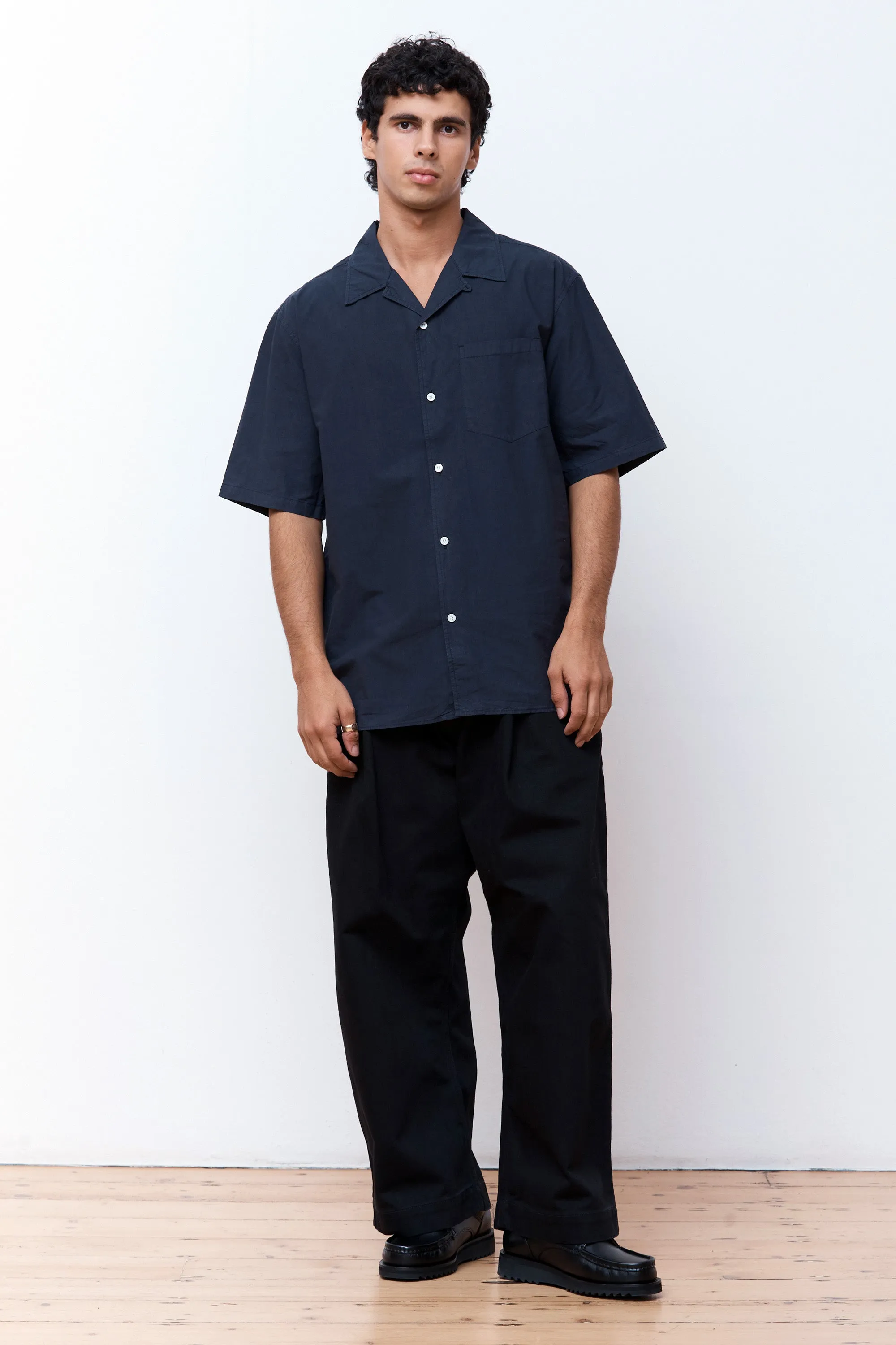 Carsten Tencel SS Shirt Dark Navy