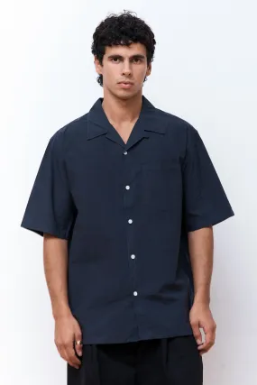 Carsten Tencel SS Shirt Dark Navy