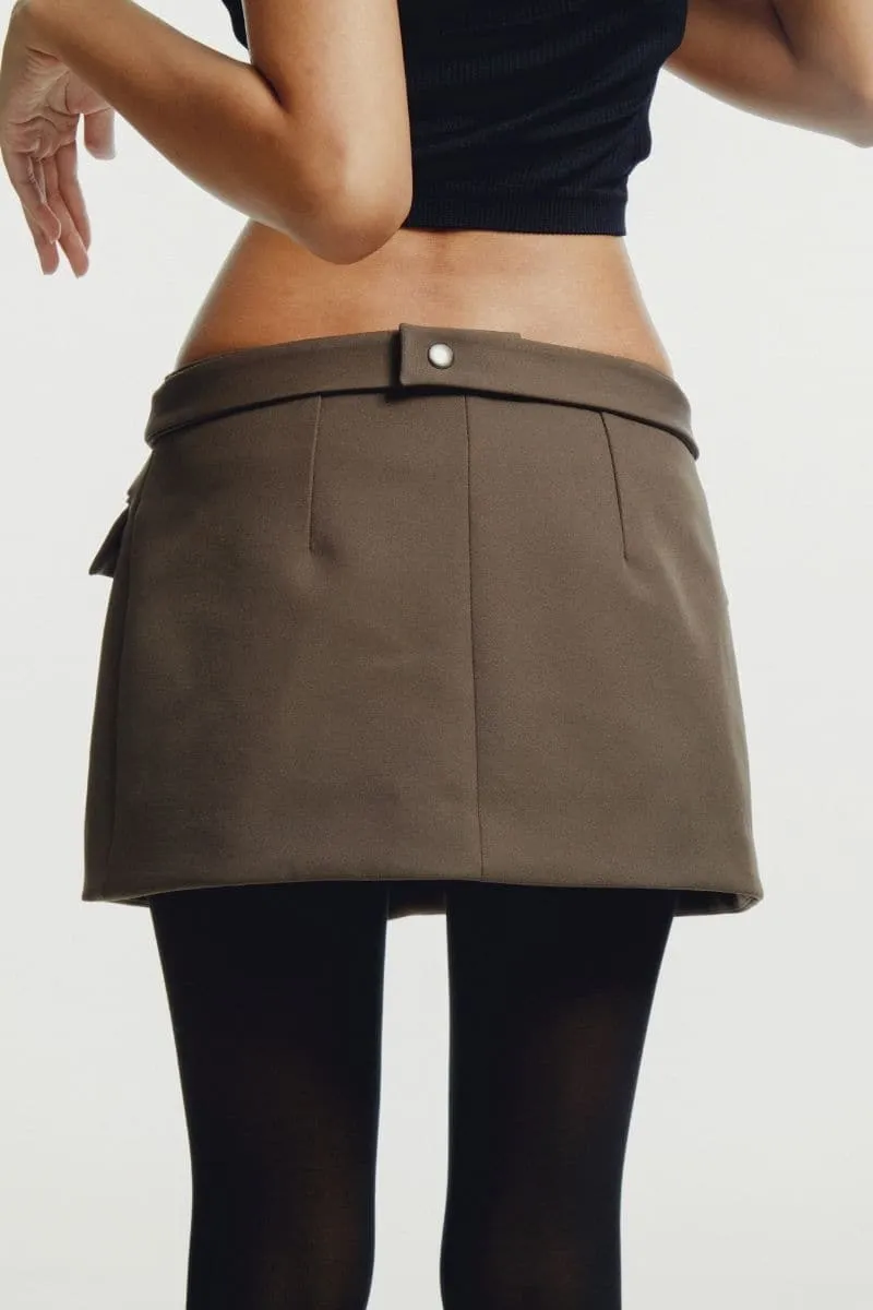 CHARCOAL DOUBLE LAYERED MINI SKIRT