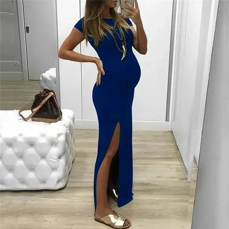 Chic Mama Maternity Maxi with Leg Flair